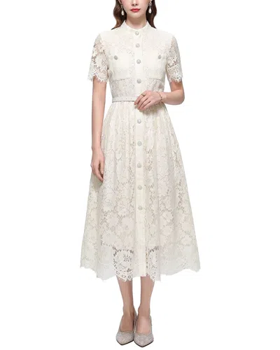 Kaimilan Embellished Midi Dress In White