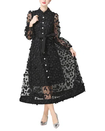 Kaimilan Embellished Midi Dress In Black