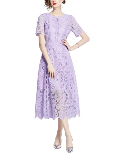 Kaimilan Embellished Midi Dress In Purple