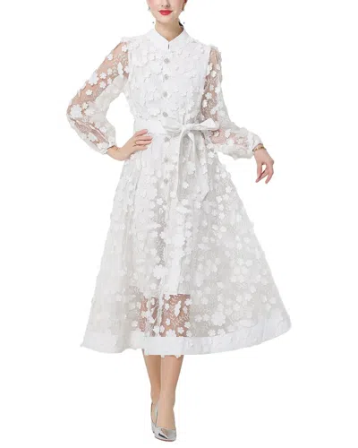 Kaimilan Embellished Midi Dress In White