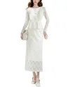 Kaimilan Kalinnu 2pc Blouse & Skirt Set In White
