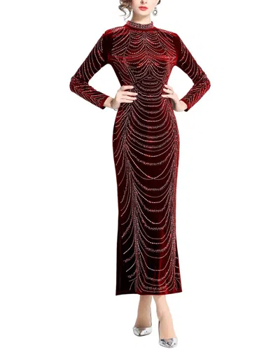 Kaimilan Midi Dress In Burgundy