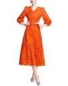 Kaimilan Midi Dress In Orange