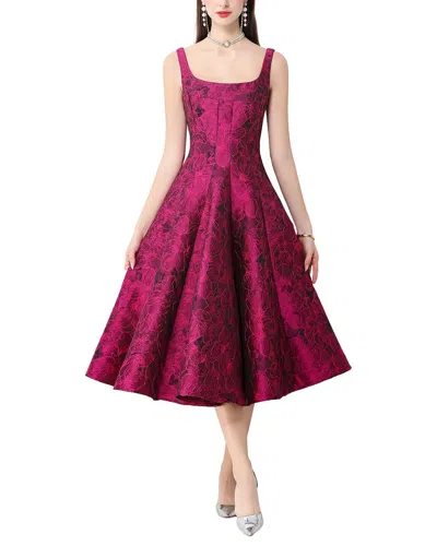 Kaimilan Midi Dress In Rose Red