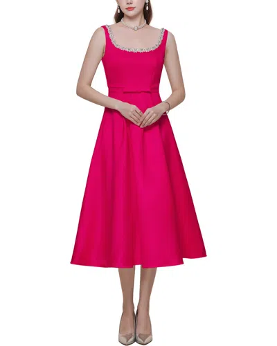 Kaimilan Midi Dress In Rose Red