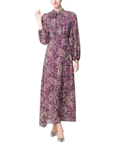 Kaimilan Printed Maxi Dress In Purple