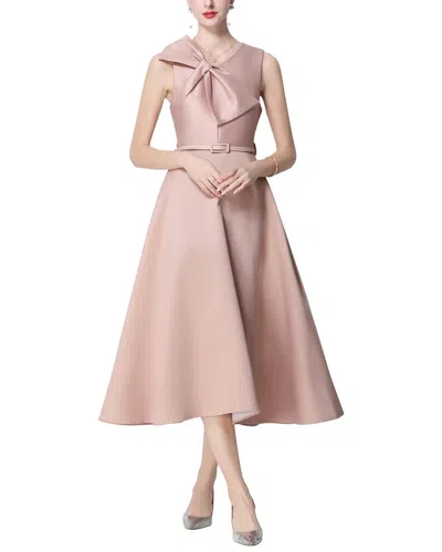 Kaimilan Solid Midi Dress In Pink