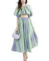 Kaimilan Top & Skirt Set In Green