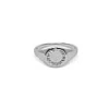 Kaizarin Diamond Halo & Sterling Silver Signet Ring For Men In Signet