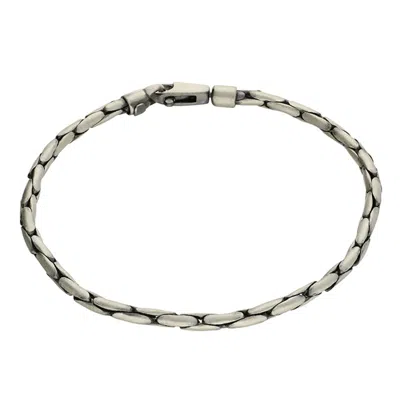 Kaizarin Men's Oxidised Silver Bracelet In Metallic