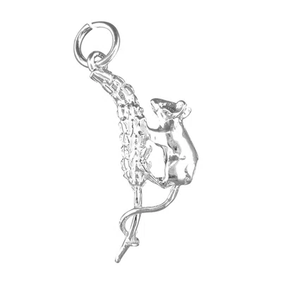 Kaizarin Women's Chinese Calendar Rat Charm On Silver Chain