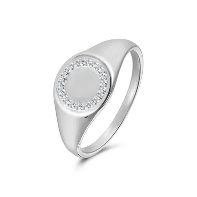 Kaizarin Women's Diamond Halo & Sterling Silver Signet Ring In Metallic