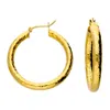 Kaizarin Women's Gold Hammered Hoop Earrings