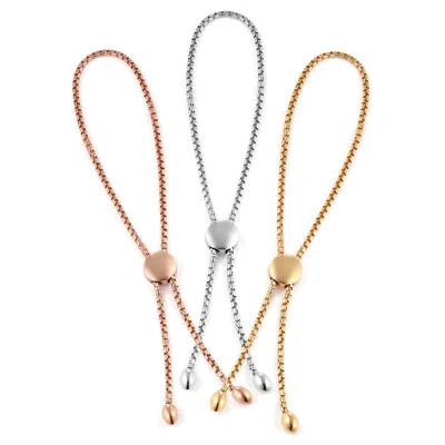 Kaizarin Women's Gold / Rose Gold / Silver Three Multi Colour Dangly Adjustable Bracelets