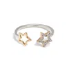 Kaizarin Women's Gold / Silver Open Stars Ring In Multi