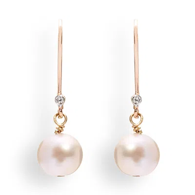 Kaizarin Women's June Birthday Pink Pearl Earrings In Rose Gold
