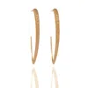 Kaizarin Women's Long Damond Bali Earrings Gold Plated On Silver In Gold