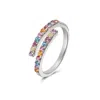 Kaizarin Women's Open Multi-colour Ring In Silver With Semi Precious Stones In Silver