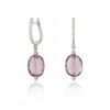 Kaizarin Women's Pink / Silver Dazzling Diamond Amethyst Drop Earrings In Multi