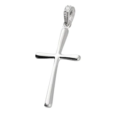 Kaizarin Women's Silver Cross With Cubic Zirconia Bale