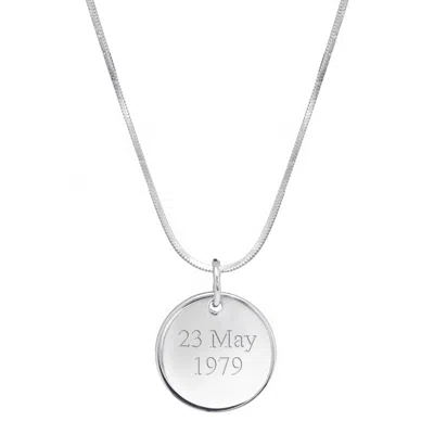 Kaizarin Women's Silver Disc Necklace