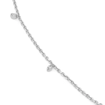 Kaizarin Women's Silver Eighteen Carat White Gold And Diamond Drop Necklace
