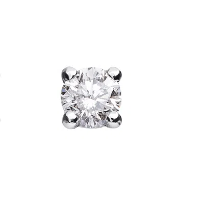 Kaizarin Women's Silver Single Diamond Stud Earring In Metallic