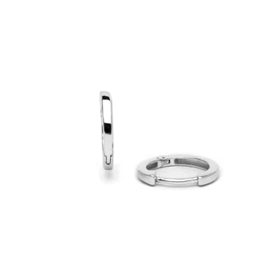 Kaizarin Women's Silver / White 9 Carat White Gold Huggie Earrings In Multi