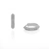 Kaizarin Women's Silver White Gold Huggie Earrings In Silver