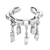 Kaizarin Women's White / Silver Sterling Silver & Crystal Drop Ear Cuff