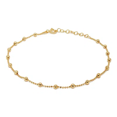 Kaizarin Women's Yellow Gold Beaded Anklet