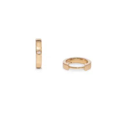 Kaizarin Women's Yellow Gold Diamond Huggie Hoop