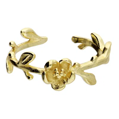 Kaizarin Women's Yellow Gold-plated Flower Toe Ring
