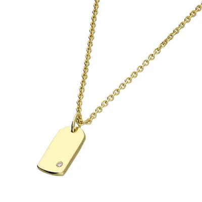 Kaizarin Women's Yellow Gold Plated Tiny Dog Tag