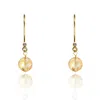 Kaizarin Women's Yellow Topaz Dangly Earrings November Birthstone In Yellow