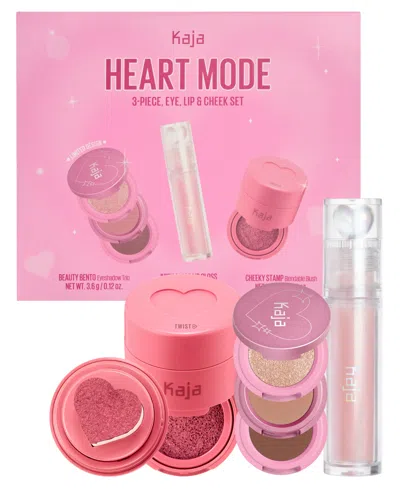 Kaja Heart Mode 3-piece Eye, Lip & Cheek Set In Chocolate Dahlia,pear-tini,saucy