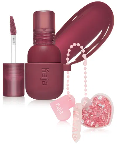 Kaja Jelly Charm Glazed Lip Stain & Blush With Keychain, 0.17 Oz. In Fig Soda