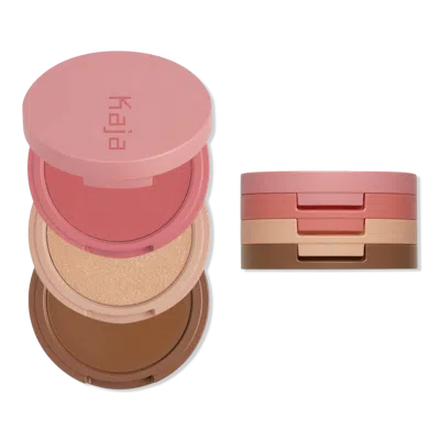 Kaja Play Bento Cream Bronzer, Powder Blush & Highlighter Trio - Cloud Latte