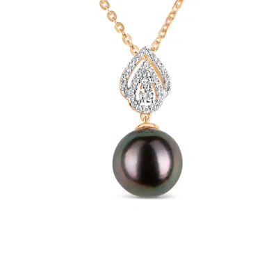 Kajal Naina Women's Black / Gold Ila Pearl And Diamond Necklace In Multi