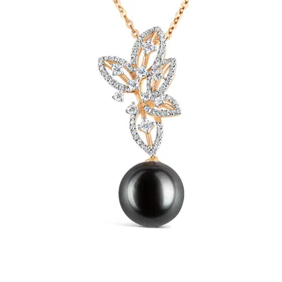 Kajal Naina Women's Black / Gold Lisa Pearl And Diamond Necklace In Multi