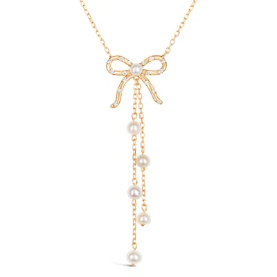 Kajal Naina Women's Blushing Bow Flow Necklace - Gold