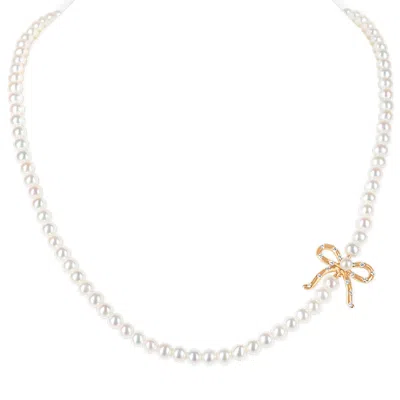 Kajal Naina Women's Blushing Bow Side Necklace - Gold