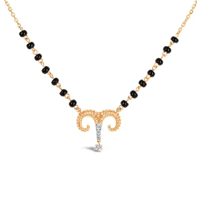 Kajal Naina Women's Gold / Black Aries Zodiac Mangalsutra In Multi