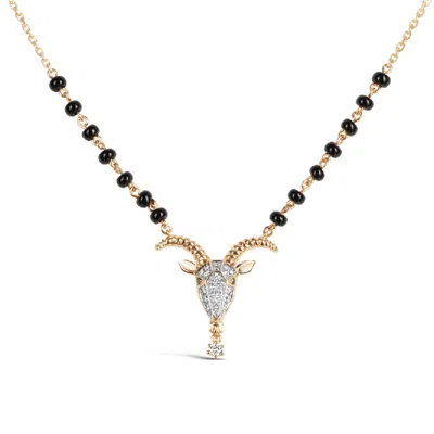 Kajal Naina Women's Gold / Black Capricorn Zodiac Mangalsutra In Multi