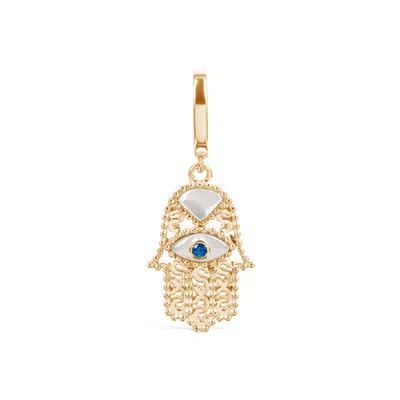 Kajal Naina Women's Gold / Blue Hamsa Charm-regular In Multi