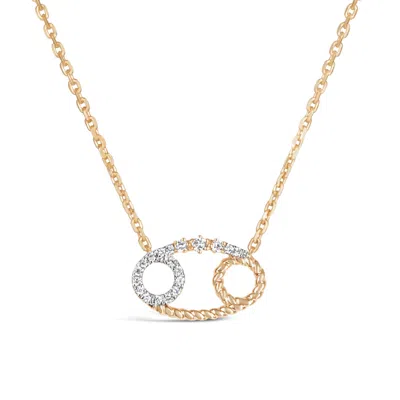 Kajal Naina Women's Gold Cancer Zodiac Necklace