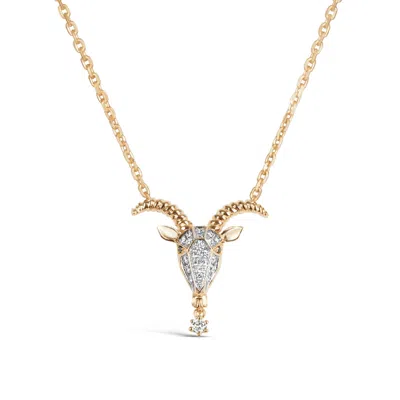 Kajal Naina Women's Gold Capricorn Zodiac Necklace