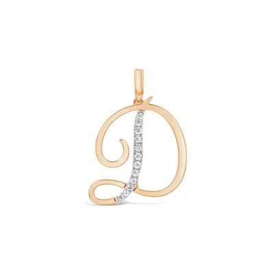 Kajal Naina Women's Gold Cursive Letter Pendant - D
