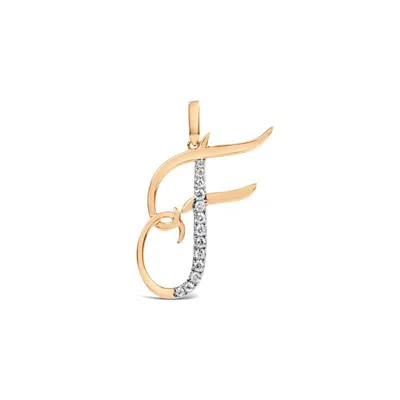 Kajal Naina Women's Gold Cursive Letter Pendant - F