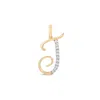 Kajal Naina Women's Gold Cursive Letter Pendant - J In Gold
